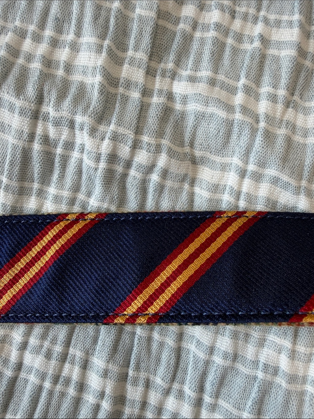 Kiel James Patrick X Brooks Brothers Navy & Tan Striped Reversible Men’s Belt - Picture 6 of 7